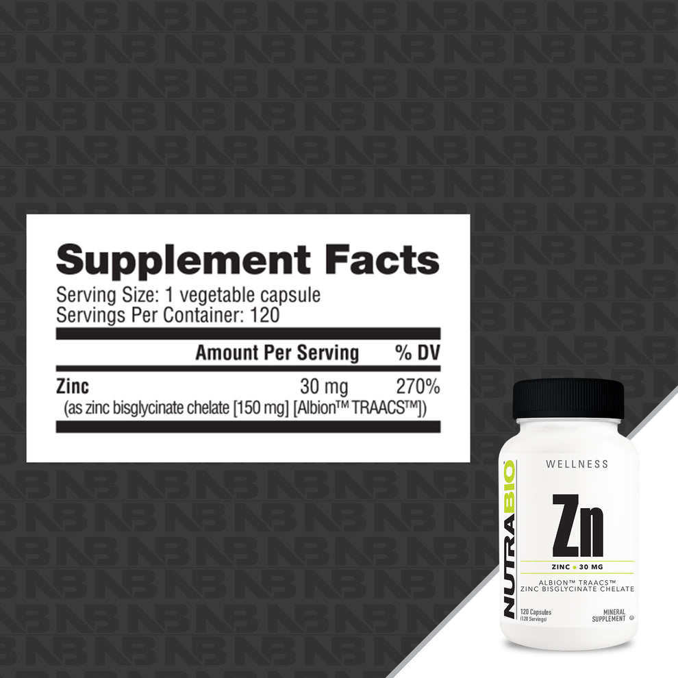 NutraBio Zinc - 90 Veg Capsules