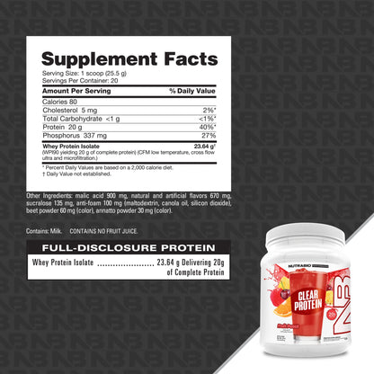 NutraBio Clear Whey - Strawberry Lemonade