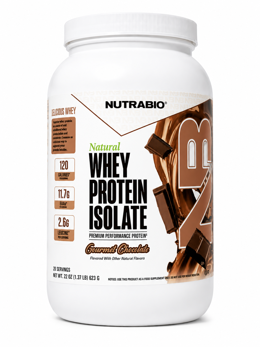 NutraBio Natural Whey Protein Isolate
