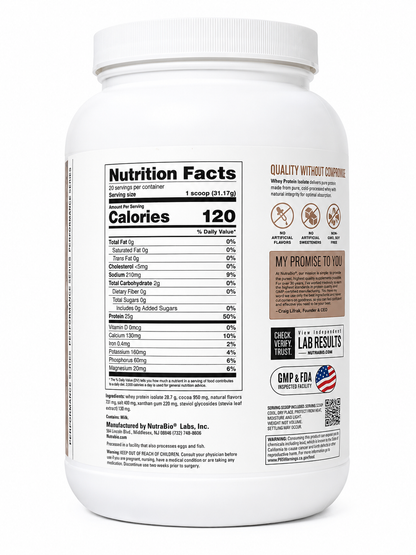 NutraBio Natural Whey Protein Isolate