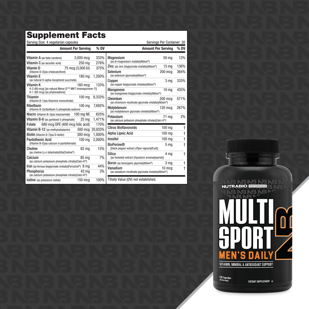 Nutrabio Multi Sport Mens Daily - 120 Capsules