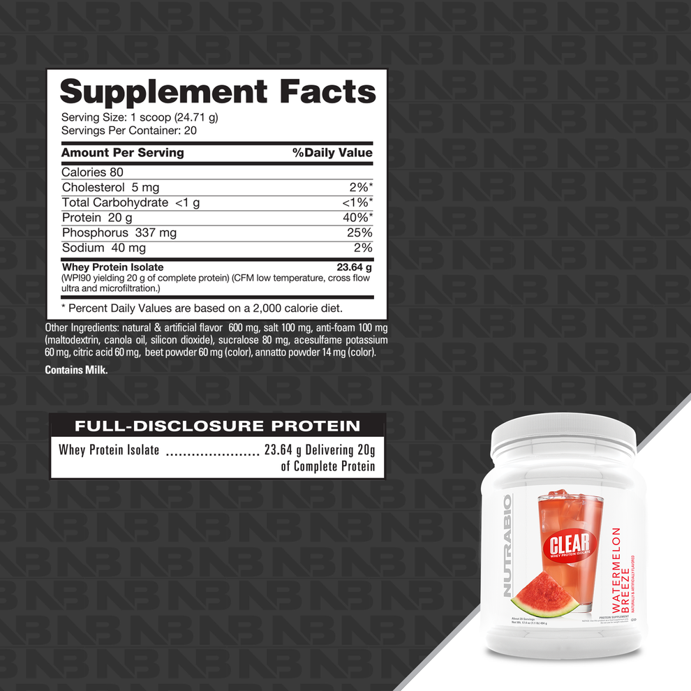 NutraBio Clear Whey - Strawberry Lemonade