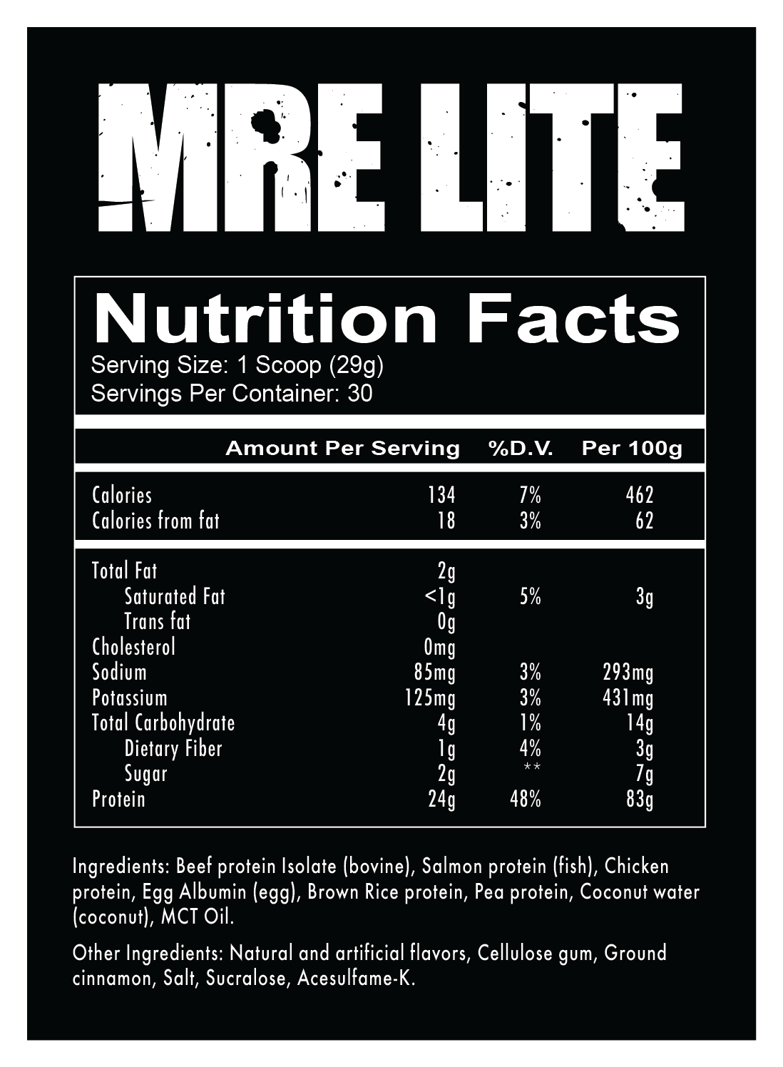 Redcon1 MRE Lite 2lbs - Oatmeal Chocolate Chip