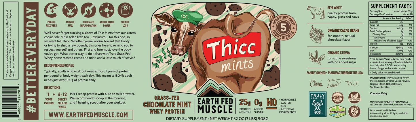 Earth Fed Muscle Grass-Fed Whey Protein - Ca-COW! Chocolate